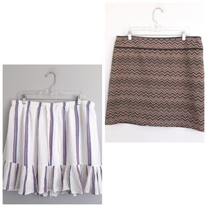 Gap Striped Skirt & Loft Patterned Skirt Bundle
